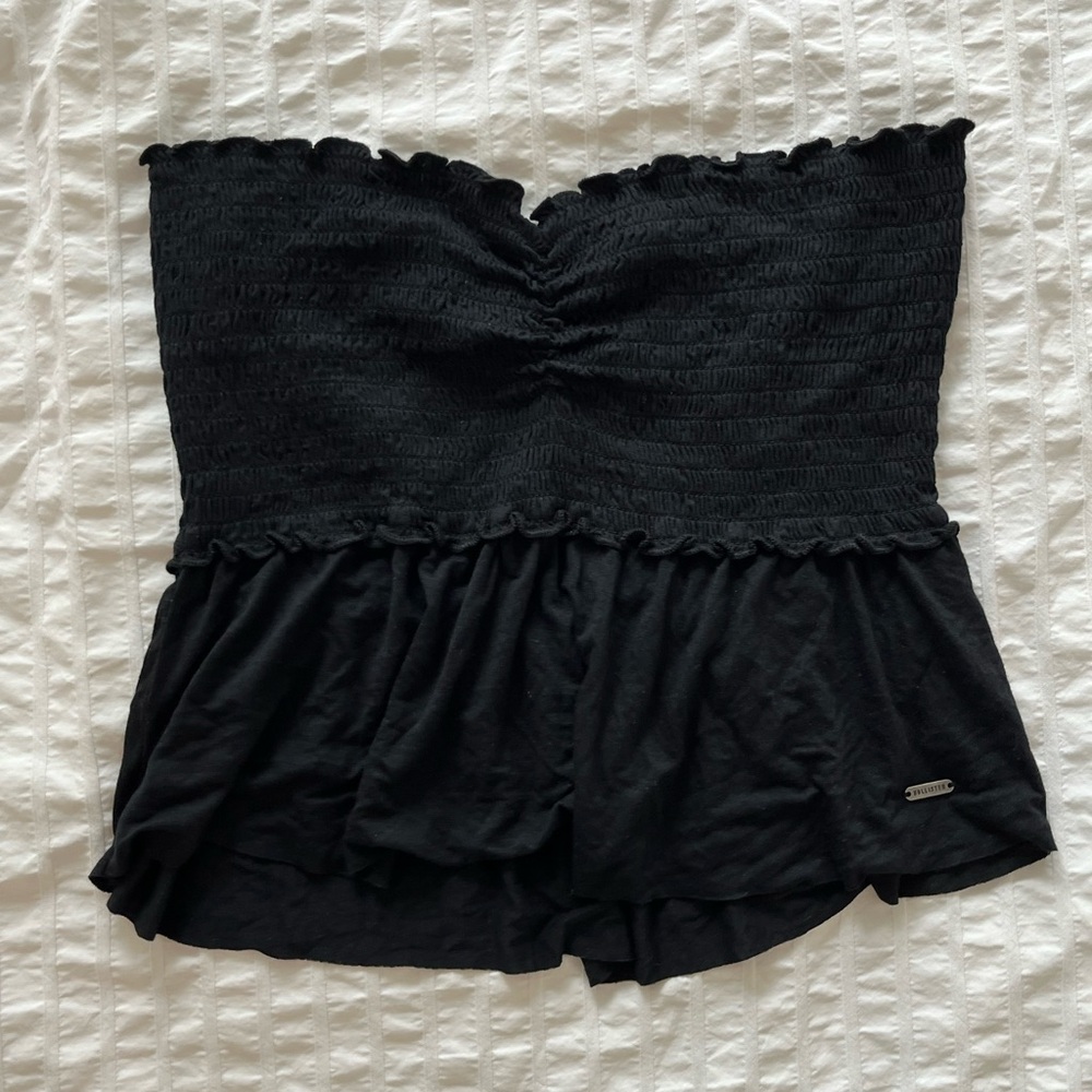 Black Smocked Tube Top